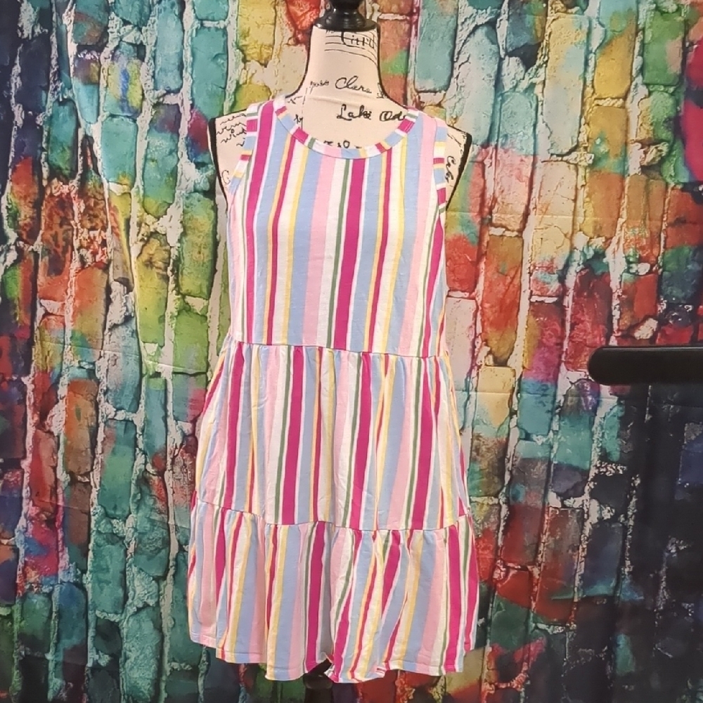 Colorful Striped Kids Dress
